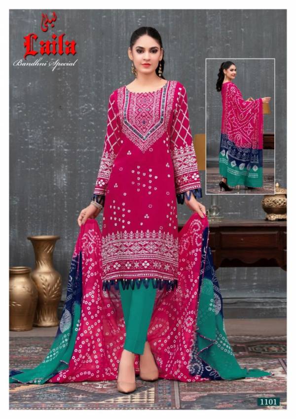 Jaliyan Tex Laila Bandhni Special Casual Wear Printed Cotton Dress Material